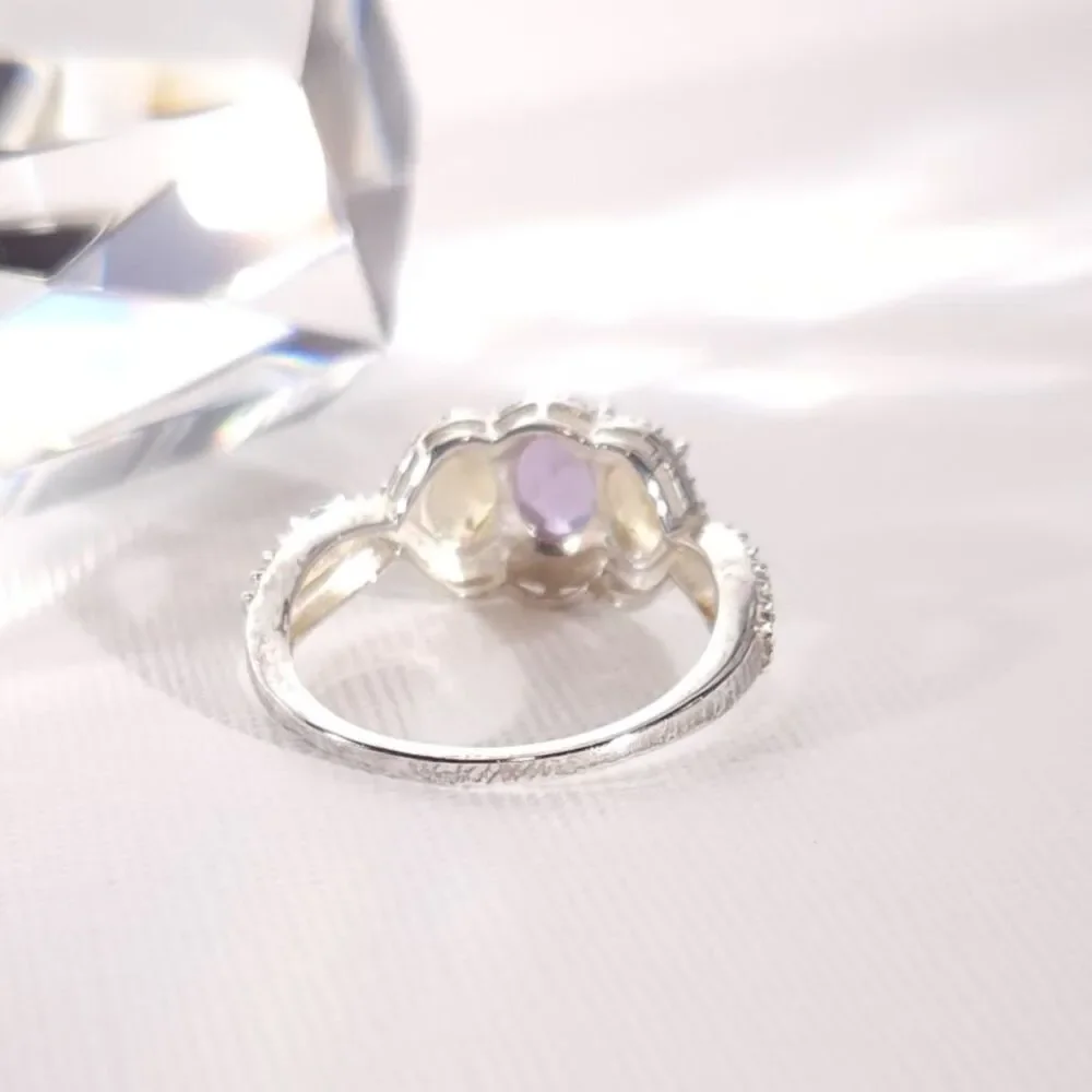 Amethyst and Citrine in Sterling Silver Size 9